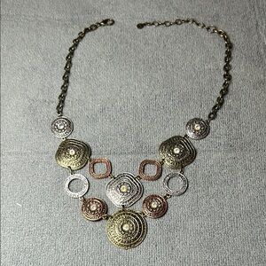 Ruby Rd Elegant Multicolor Necklace Medallion Necklace Silver Gold Bronze